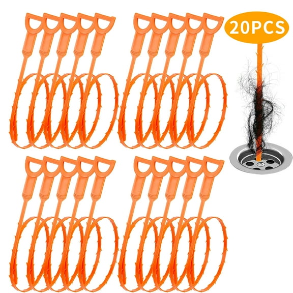 WLGJL Drain Snake Hair Drain Clog Remover - 20 Pack Shower Snake Sink Unclogger Tool with Exquisite Packaging