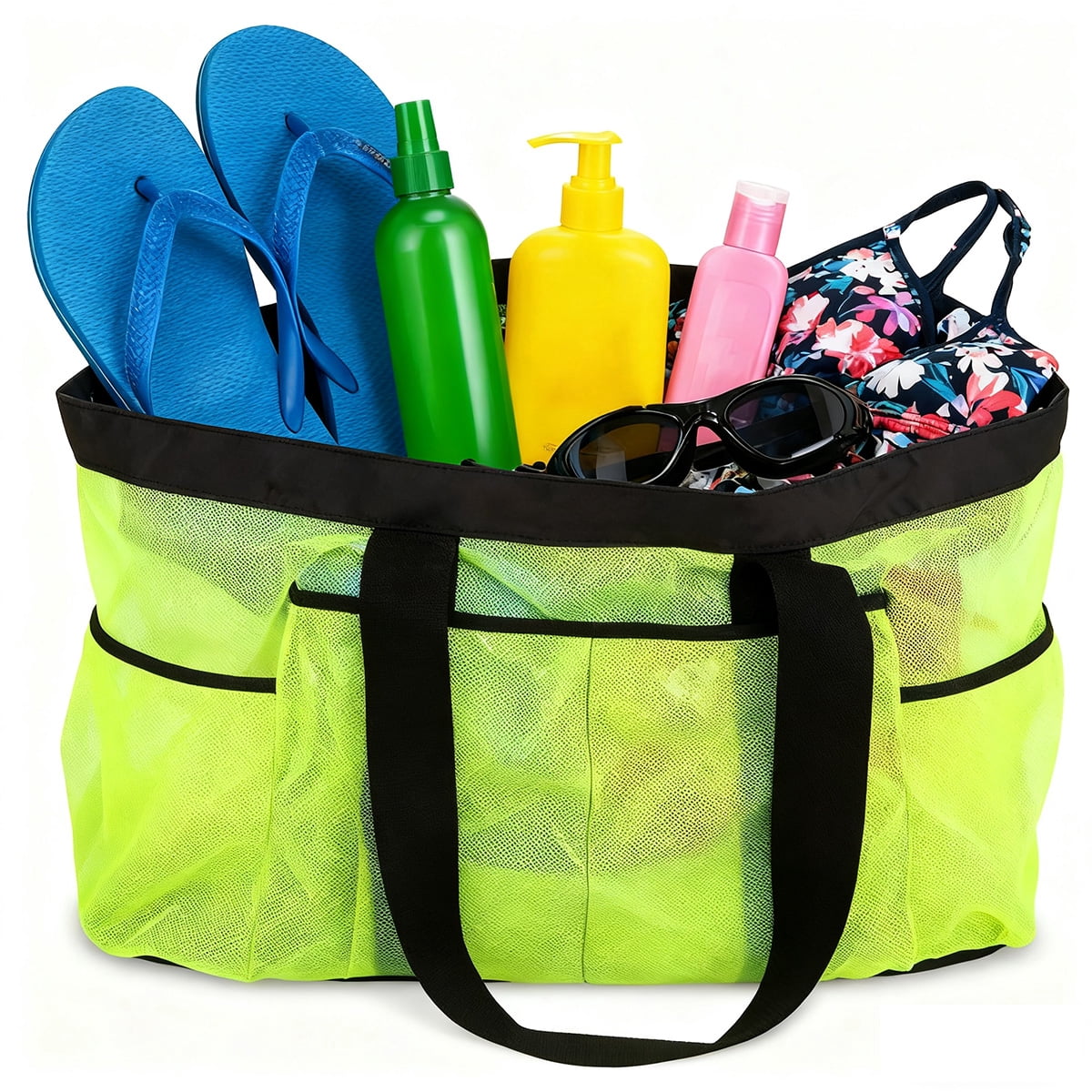 Large Beach Rucksacks WLGJL Extra Large Beach Bag Mesh Tote with Zipper and Pockets Ideal for ...