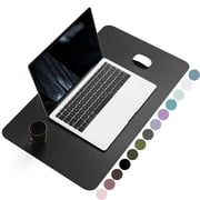 WLGJL Non-Slip Leather Desk Pad, Waterproof Laptop Computer Desk Keyboard Mat, Table Protector Blotter Mat, Large Mouse Pad for Office/Work/Home/Decor(Black, 23