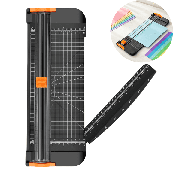 WLGJL Paper Cutter, 12 Inch Guillotine Paper Trimmer a4 with Automatic Security Safeguard and Side Ruler for Coupon, Craft Paper and Photos (Black),1pack
