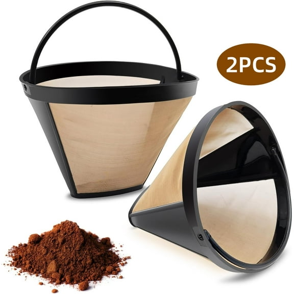 WLGJL Reusable No.4 Cone Coffee Maker Filters 2 Count