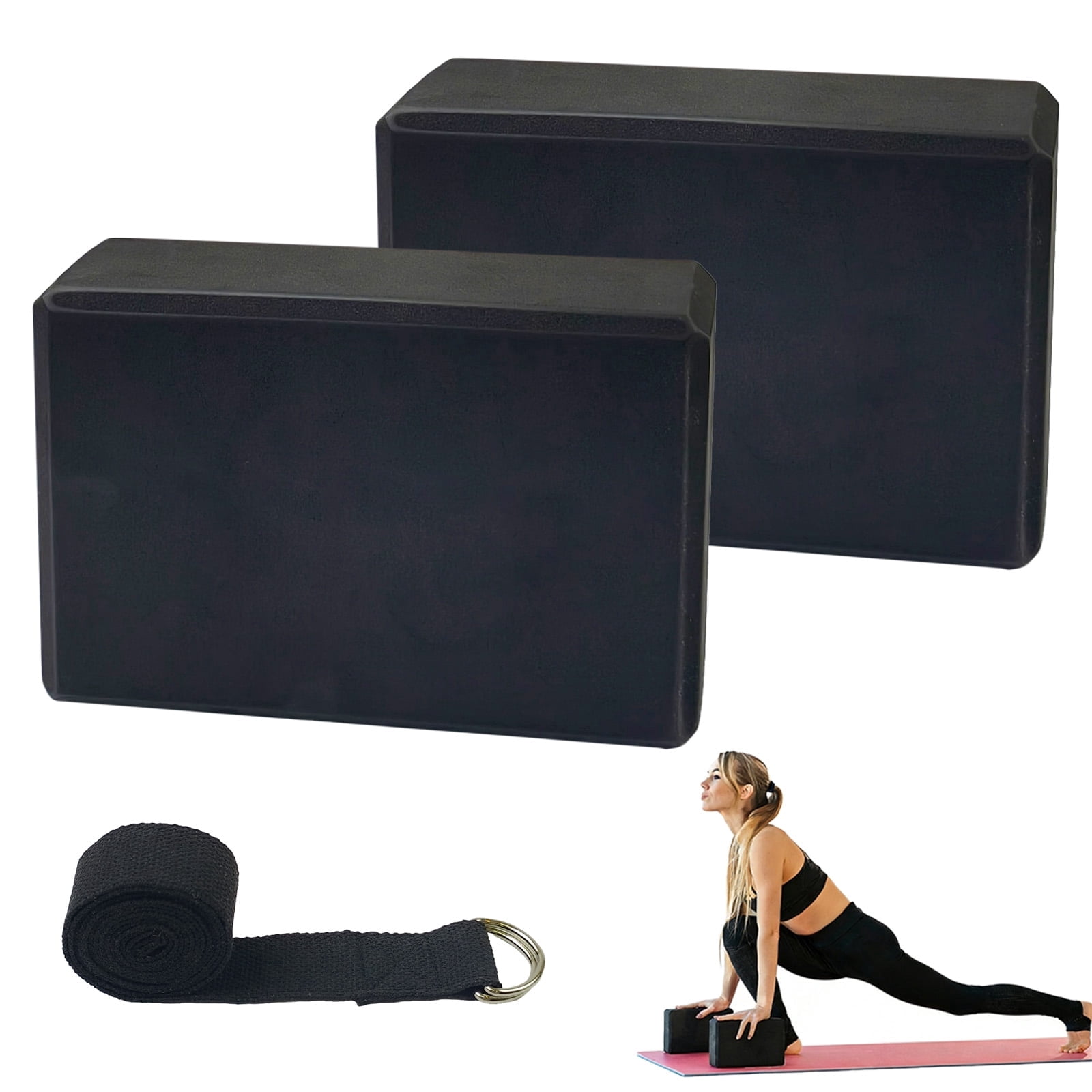WLGJL 2 Pcs Yoga Block with yoga ropes - Supportive Latex-Free Eva Foam ...