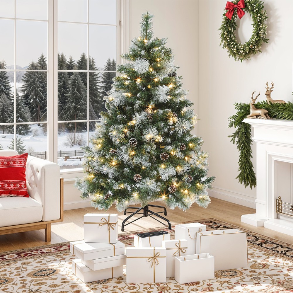 WLGSG 4.5ft Pre-Lit Scotch Pine Christmas Tree with Remote Control, for ...