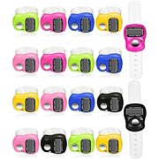 WLIKKS 18 Pieces Hand Tally Counter 5 Digital Finger Counter Clickers Resettable Lap Handheld Mechanical Number Click