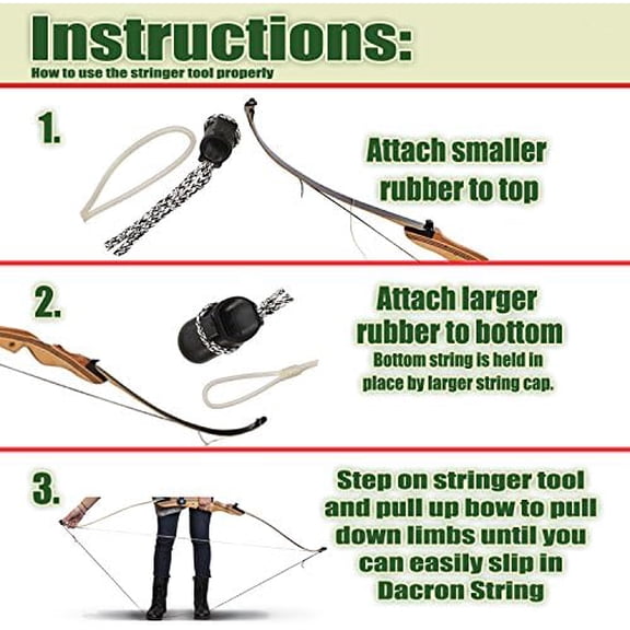 WLIKKS Archery Recurve Bow Stringer Tool - Limbsaver String Tool for Recurve, Traditional, and Long Bows - Ideal for Archery Target Practice, Hunting, and Bow Accessories - Durable & Easy-to-Use
