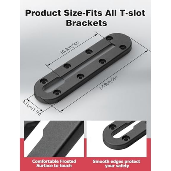WLIKKS Kayak Track, 7Inch Kayak Rail Mount Kayak Low Profile Track for Fishing Rod Holder, Fish Finder, Cup Holder, Anchor Cleats 2Pack
