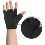 WLIKKS Kids Fingerless Workout Gloves - Anti-Slip Fitness Mitten for Children Cycling Yoga Weightlifting, 1 Pair