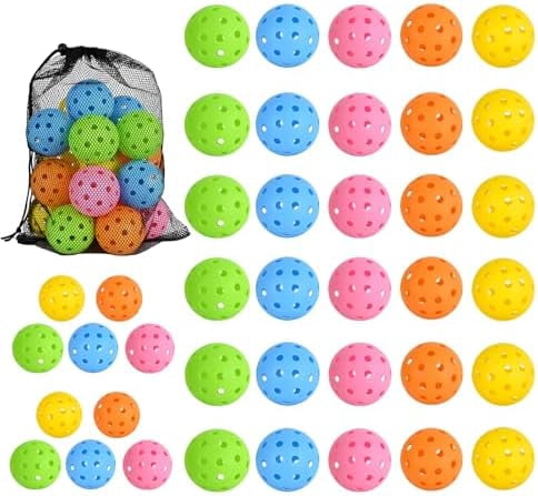 WLIKKS Pickleball Balls 20Pack|40Pack, 40 Holes USAPA Approved Pickleball Balls with Mesh Bag, Perfectly Balanced, High Bounce True Flight, Outdoor Pickleball Balls for Tournament Play