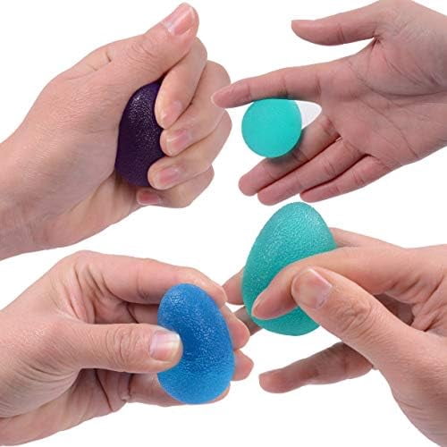 WLIKKS Stress Balls for Adults - 3 Squeeze Balls for Hand Therapy, Stress Relief & Strength - 3 Resistance Levels