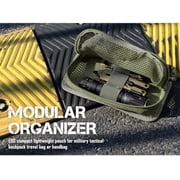 WLIKKS Tactical Mesh Zipper Pouch, Modular Insert Panel Organizer EDC Utility Storage Pocket with Hook-N-Loop Fasteners for Backpack Bag Accessories