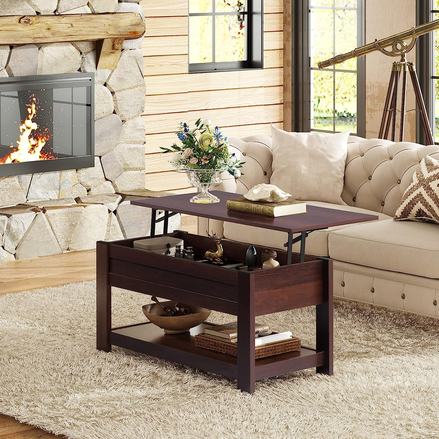 Office Additional Rising Table WLIVE Lift Top Coffee Table, Coffee Tables for Living Room, Rising ...