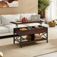 WLIVE Lift Top Coffee Table with Storage, Hidden Compartment, Espresso