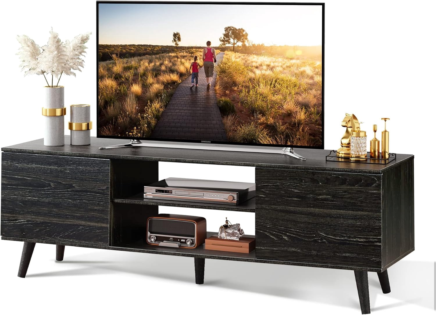 TV Stand for 55 60 inch TV, Mid Century Modern TV Console ...