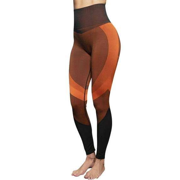 WLJ Women Colorblock Mesh Splicing Stretch High Waist Workout Leggings
