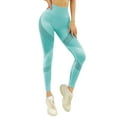thumbnail image 1 of WLJ Women Solid Color Winding Lines High Waist Tummy Control Leggings, 1 of 3