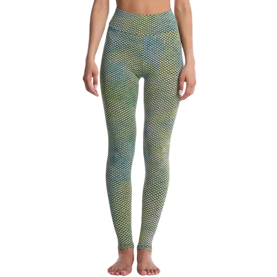 WLJ Women Tie Dye Jacquard High Waist Butt Lift Yoga Pants