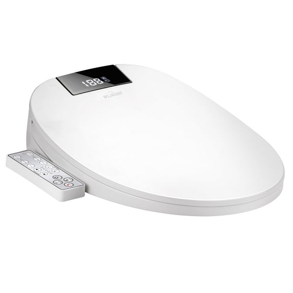 WLJBIDET Electric Bidet with Heated Toilet Seat,Instant Heated Water&Warm Air Drying,Temperature Adjustable,Side Panel Control,Night Light,Elongated