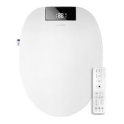 Smart Bidet Toilet Seat Elongated, Electronic Heated Bidet with Adjustable Warm Air Dryer, Unlimited Warm Water, Night Light, Slow Closed Toilet Seat & Lid, Remote Control