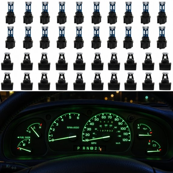 WLJH 80 Pack Green T10 T5 LED Dash and Interior Dome Map Bulb Kit with Twist Socket