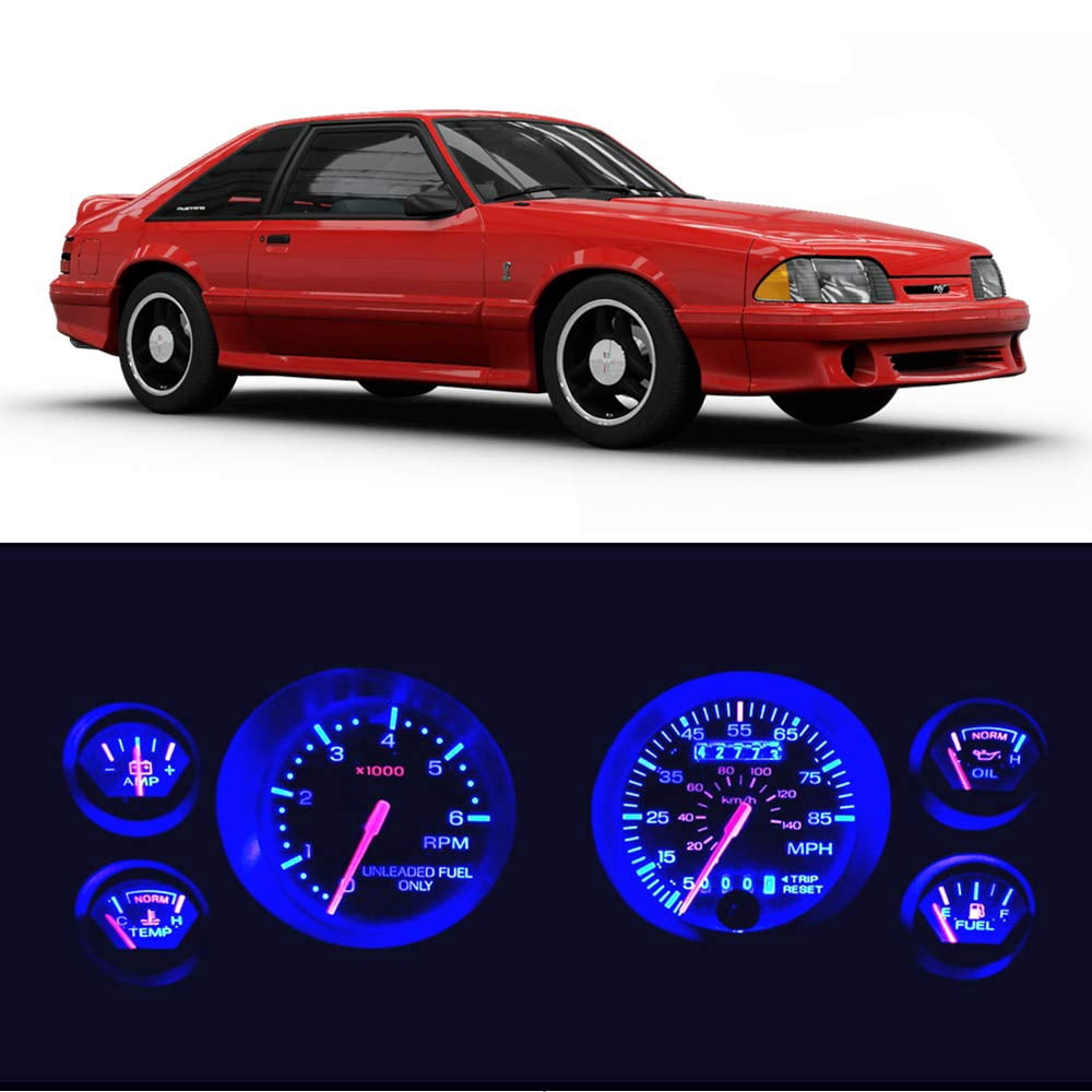 WLJH Blue LED Gauge Cluster Bulb Kit Ford Mustang 1979-1993, 16 Pack ...
