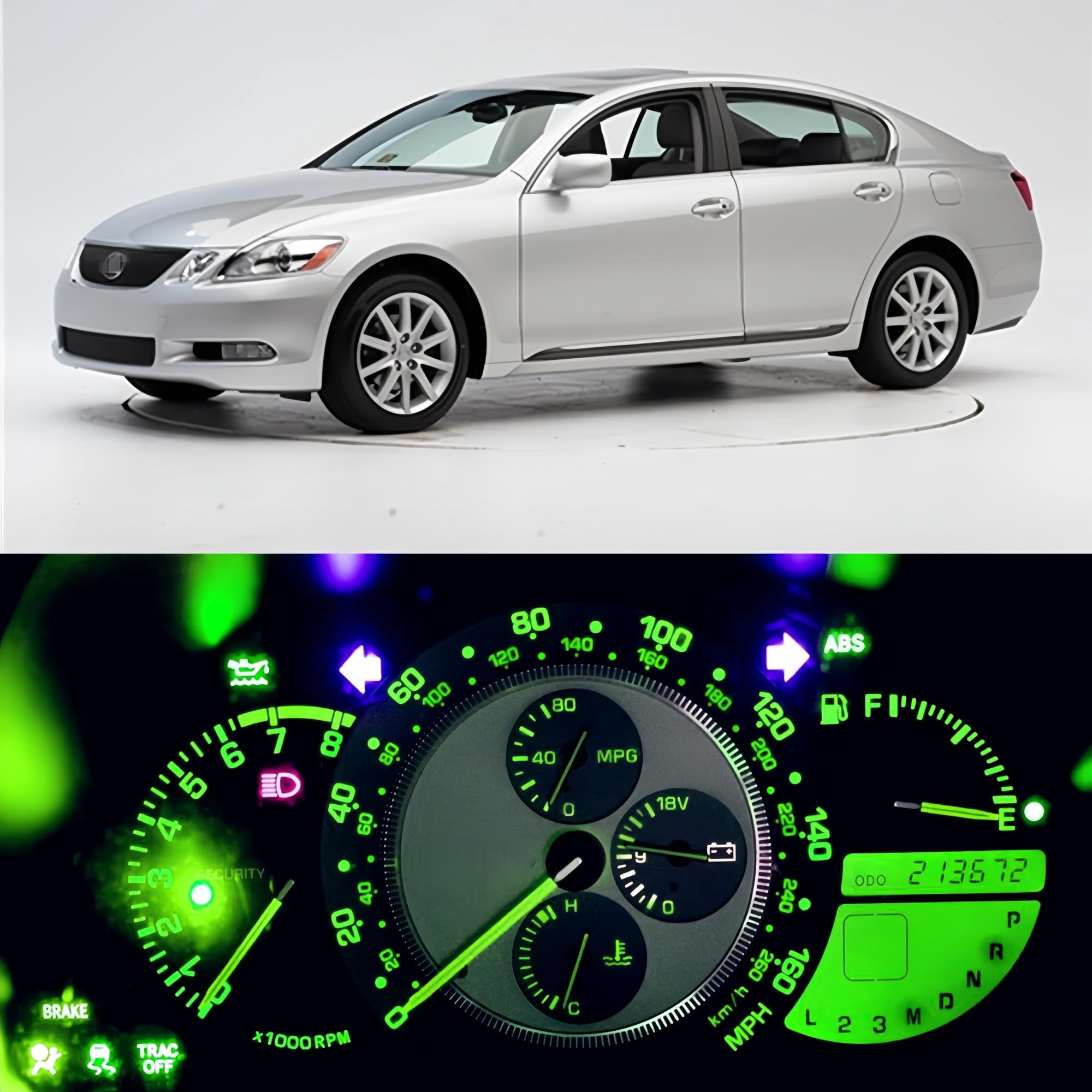 WLJH Green LED Instrument Cluster Bulb Kit Lexus IS300 2001-2005, 25 ...