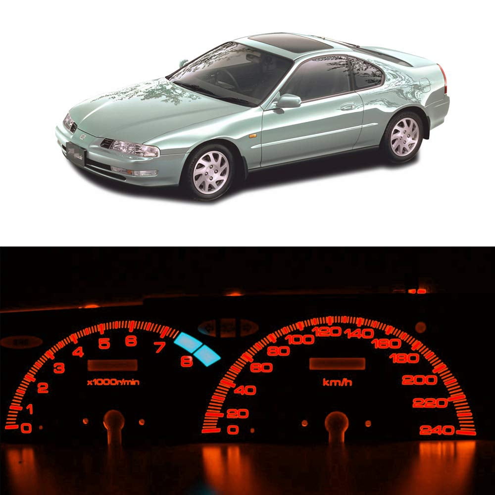 WLJH Red LED Gauge Cluster Bulb Kit Honda Prelude 1992-1996, 9 Pack ...
