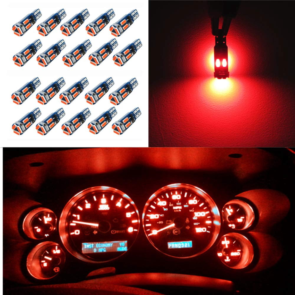 WLJH Red LED Instrument Cluster Bulb Kit Ford Mustang 1999-2004, 20 ...