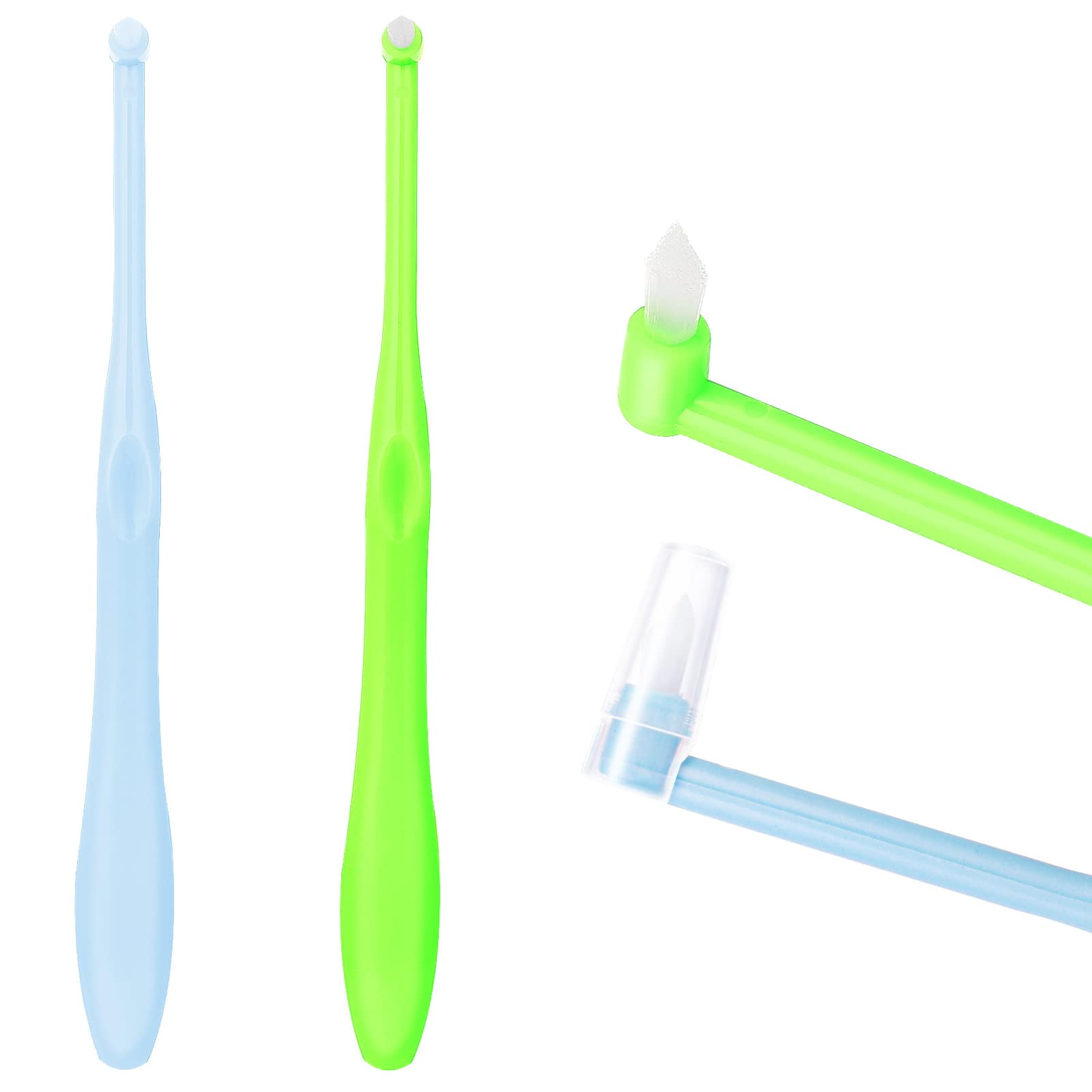 WLLHYF Single Tuft Toothbrush 2 Pieces Interspace Tuft Brush Soft Teeth ...