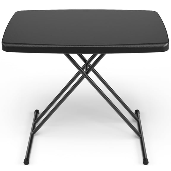 WLLJOY 30in Folding Table, Small Desk TV Tray for Laptop, Heavy Duty Utility Foldable Table for Small Spaces, Height Adjustable, Black