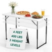 WASUHE Folding Table 4 FT Lightweight Table, Plastic Rectangular Indoor ...