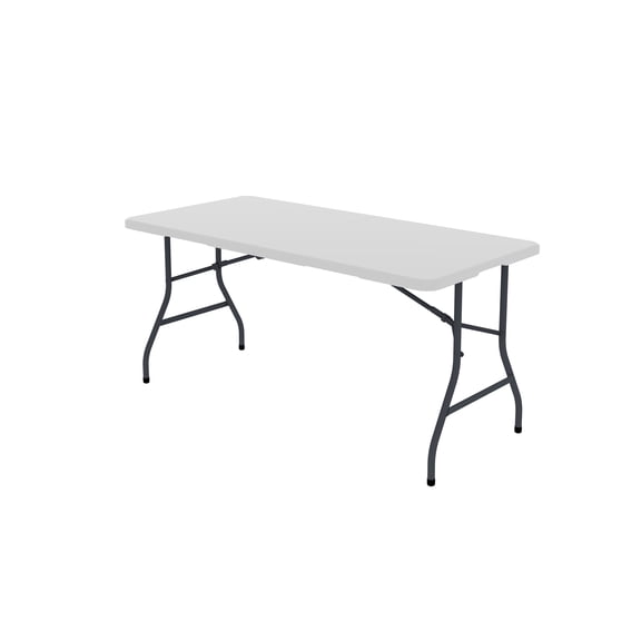 WLLJOY 5ft Folding Table, Portable Heavy Duty Picnic Table with Portable Handle, Durable, Suitable for Dinner, Wedding, Camping, White.