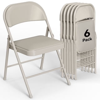 HaiNova 6 Pack Folding Chairs with Comfortable Cushion, Leather Padded Cushion Chair with Stainless Steel Frame for Home and Office, Gatherings, Khaki