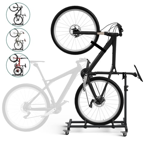 HaiNova Adjustable Height Vertical Bike Stand, Freestanding Bike Rack with Wheels for Garage & Apartment, Safe & Secure, for Wheels Sizes up to 29”