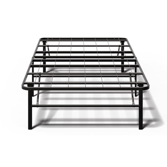 WLLJOY Twin Bed Frame Folding Metal Platform Bed Frame with Heavy Duty and Strong Bearing Capacity, 14 Inches High, Black