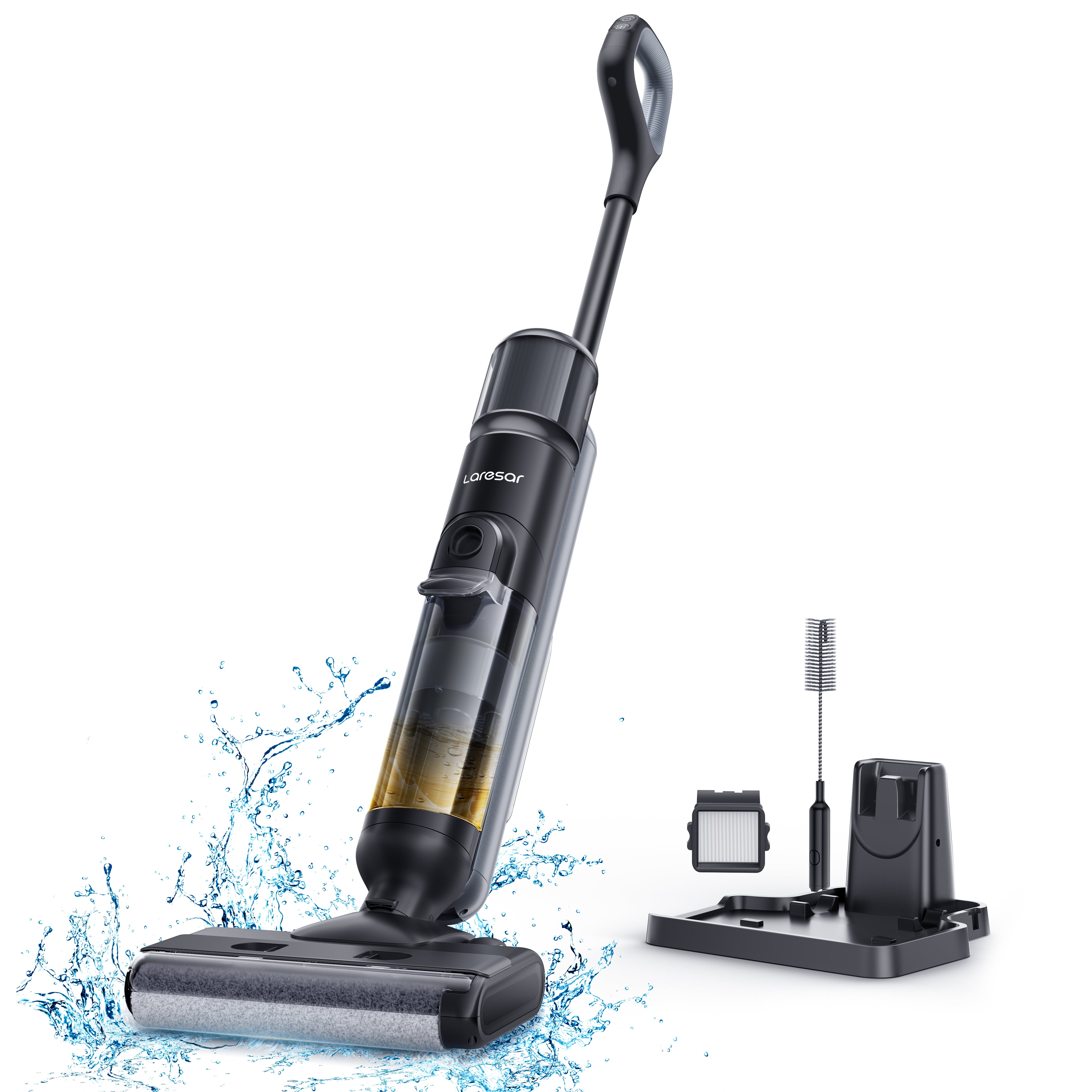 Laresar M3 Cordless Floor Washer Vacuum, Wet/Dry Vacuum Floor Cleaner, 3 in 1 Self-Cleaning Vacuum Mop Hard Floor Cleaners - Black