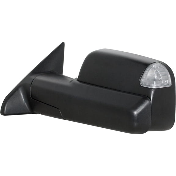 WLLW Driver Left Side Towing Mirror fit for 2009-2018 Dodge Ram 1500 2500 3500 Pickup with Power Adjusted Heated Turn Signal Light Temperature Sensor Puddle Lamp Black Housing Tow Mirror