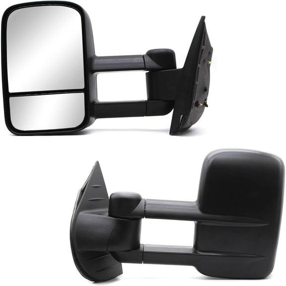 WLLW Towing Mirrors fit for 2007-2014 Chevy Silverado 1500 2500 3500 Suburban GMC Sierra Yukon Tow Mirror Manual Adjustment Glass Manual Telescoping Folding Black A Pair LH RH