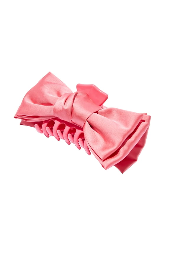Tween Girls Baby Pink Silky Bow Claw Clip, Large