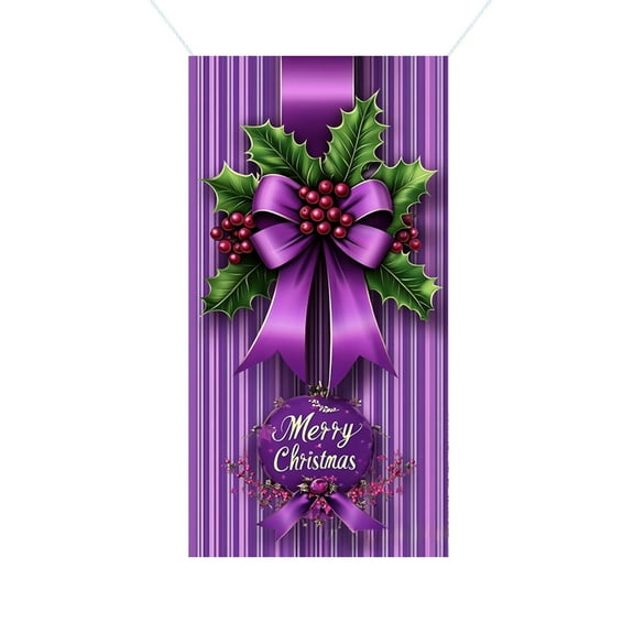 WLOELOEW A 35 X 71 Inch Christmas Door Cover - Santa Claus Pattern - Christmas Day Door Decoration - Festival Party Decoration