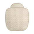 thumbnail image 1 of WLOELOEW A Car Linen Seat Cushion Summer Ventilated And Breathable Cool Pad Backrest Cushion Rear Seat Cover Three Piece Set All Season Cushion, 1 of 7