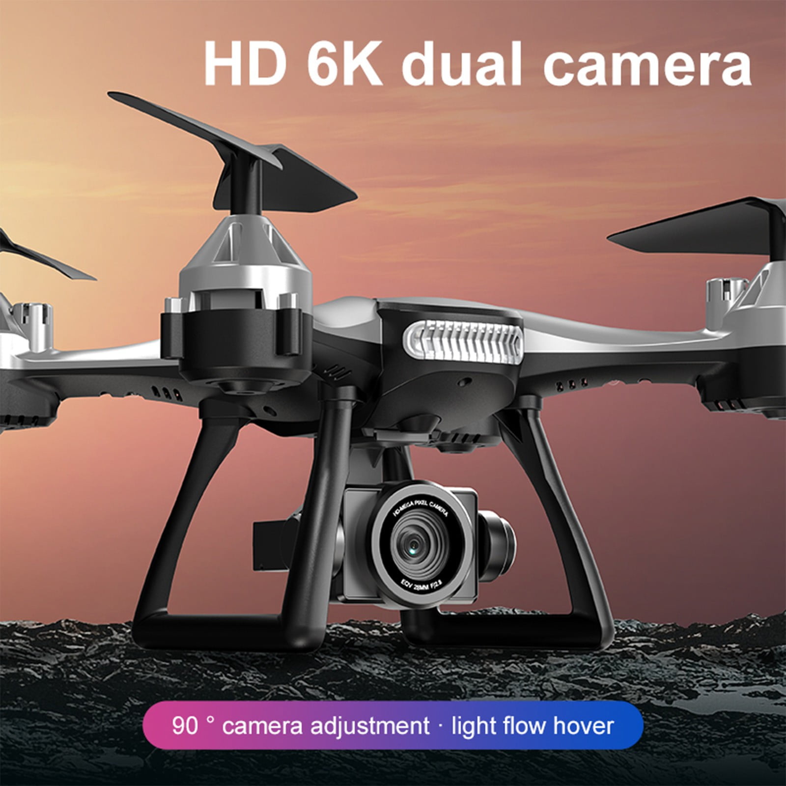 Headless Camera WLOELOEW Black Drone With 4K Dual Hd Fpv Camera Optical Fl-Ow ...