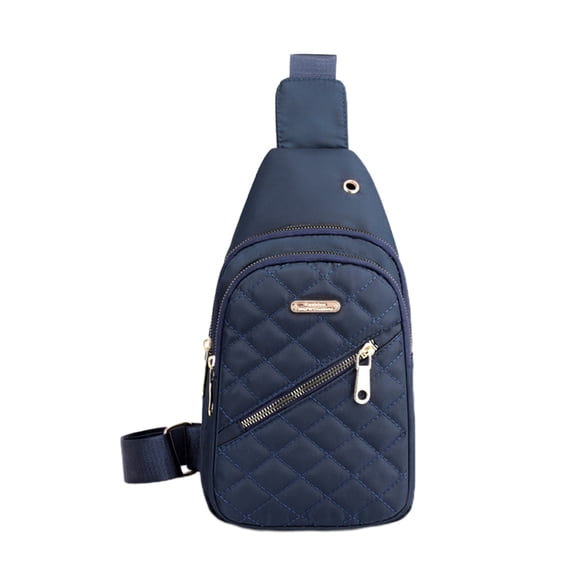 WLOELOEW Blue Travel Sling Bag Crossbody Chest Pack Lightweight Large Capacity Waterproof Fabric For Men Women Outdoor Hiking Nylon Blue