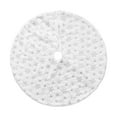 thumbnail image 1 of WLOELOEW Silver Flocked Christmas Tree Skirt With Snowflake Design For Holiday Decor Velvet Material 60Cm Style C C, 1 of 7
