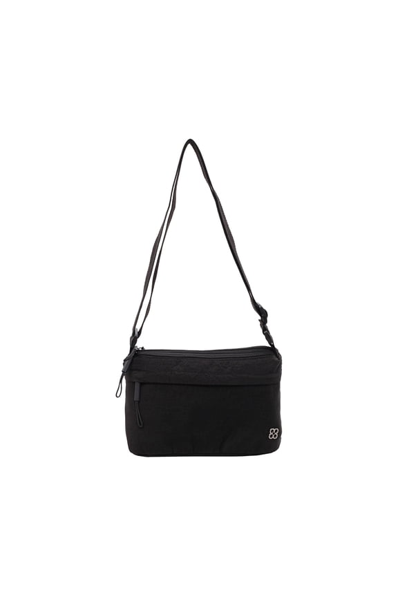 Small Square Shoulder Bag For Women Lightweight Casual Messenger Bag Crossbody Purse In Black Color Cloth Material Black