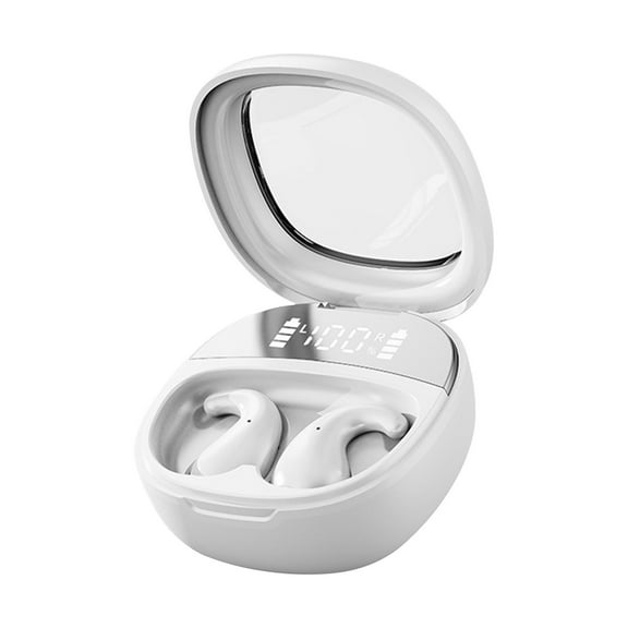WLOELOEW White Sleep Invisible Bluetooth Earphones Border Small Mini Digital Display Sensorless Wear True Wireless Bluetooth Earphones