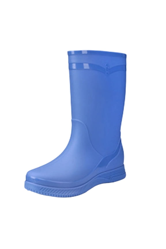 Women'S Long Tube Rain Boots Waterproof Fleece Lined Casual Winter Blue Size 37 Us 6 Pvc Made