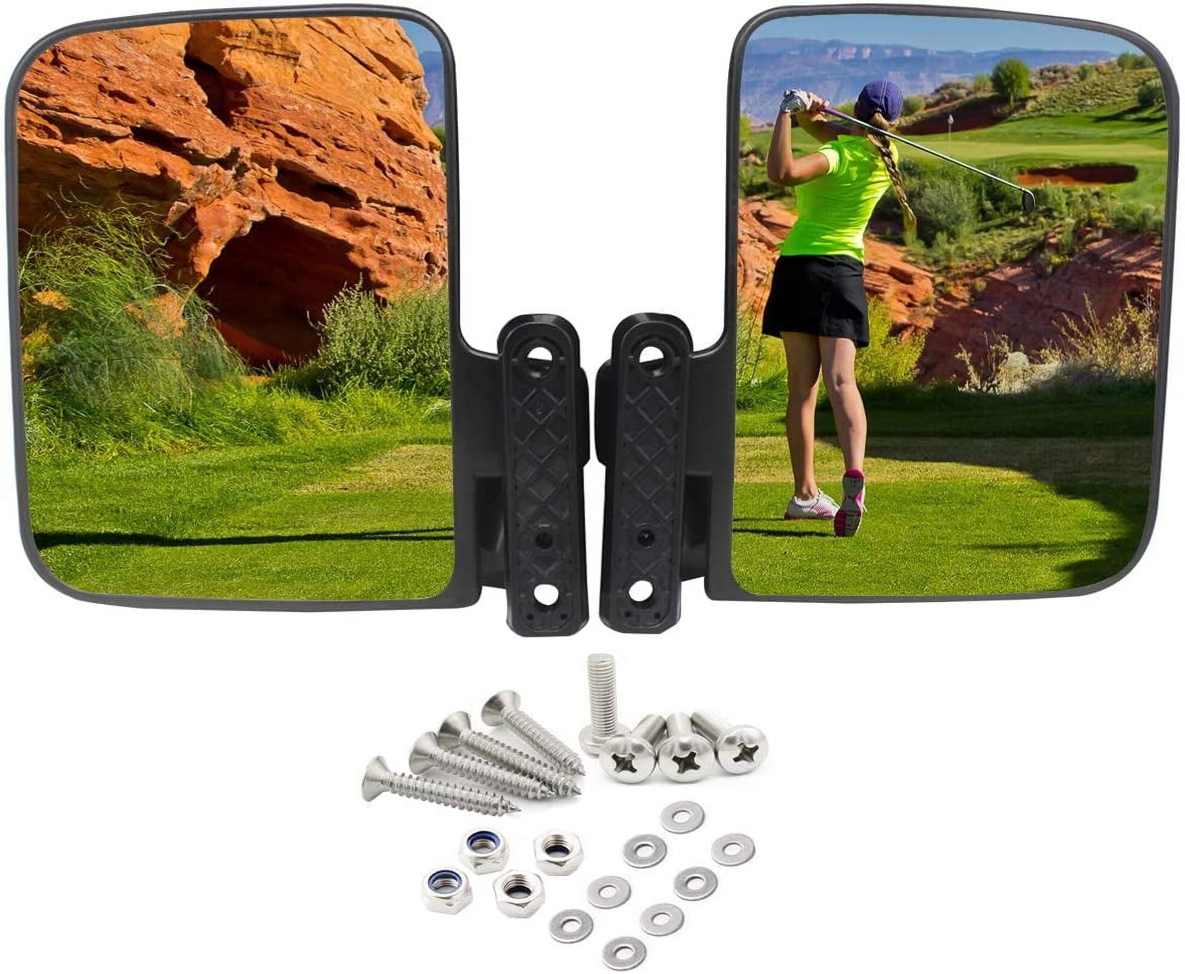 WLOOD Golf Cart Side Mirrors, Adjustable Golf Cart Mirror Universal Fit for Club Car, EzGo, Yamaha, Star