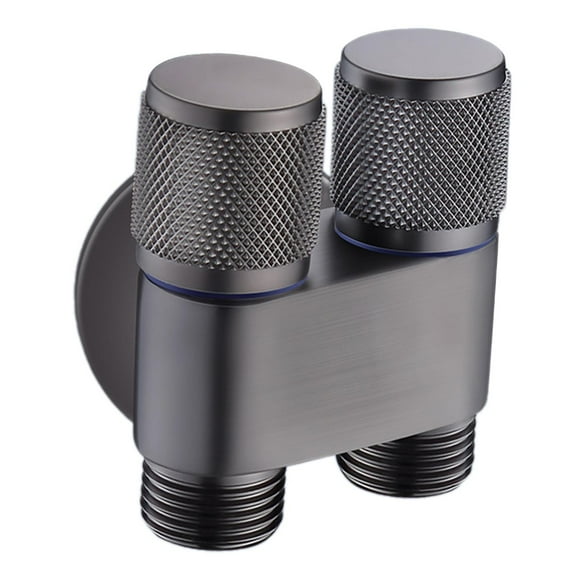 WLPZXP 1 in Two Out Double Control Valve Outlet Splitter Water Divider Valve for Toilet Grey