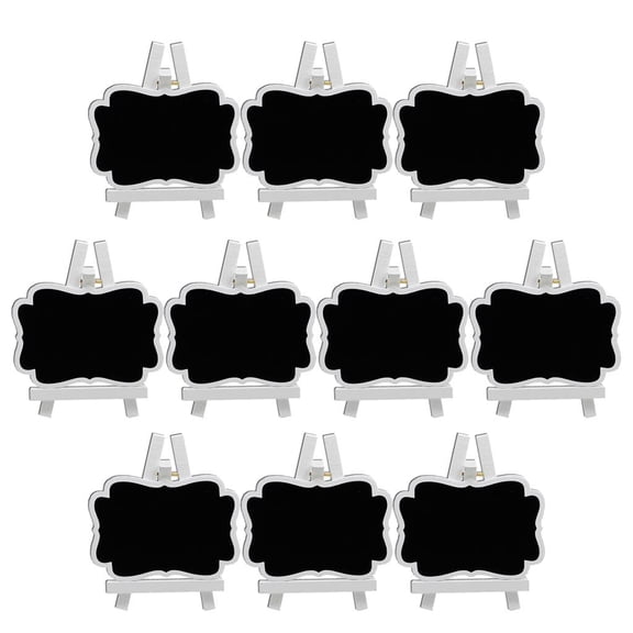 WLPZXP 10Pcs Wooden Mini Blackboard Chalkboard with Stand Place Number Table Sign F