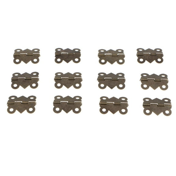 WLPZXP 12x Mini Butt Hinges Cabinet Drawer Jewellery Box Hinges with Screws 20x17mm